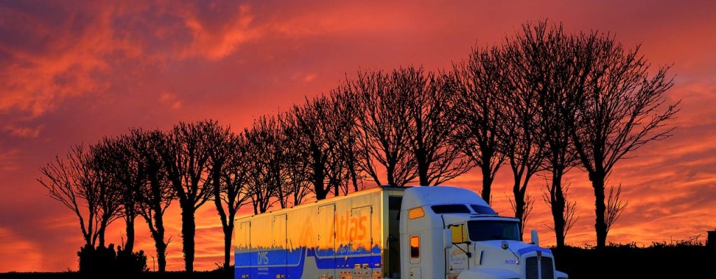 sunset-transport-truck-travel-road